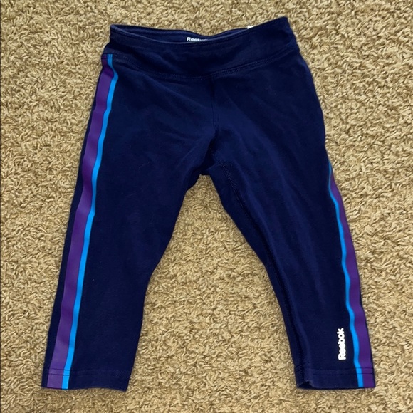 Reebok Other - Reebok Kids Navy Leggings with Blue and Purple Stripes